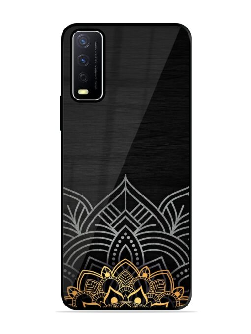 Decorative Golden Pattern Glossy Metal Phone Cover for Vivo Y12S Zapvi