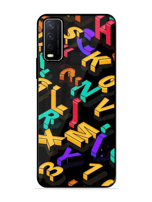 Seamless Pattern With Letters Glossy Metal Phone Cover for Vivo Y12S Zapvi