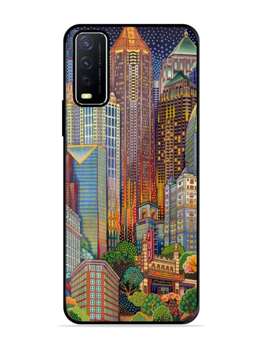 Cityscapes Art Glossy Metal Phone Cover for Vivo Y12S Zapvi