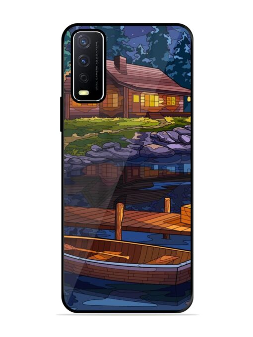 Village Night Scene Glossy Metal Phone Cover for Vivo Y12S Zapvi