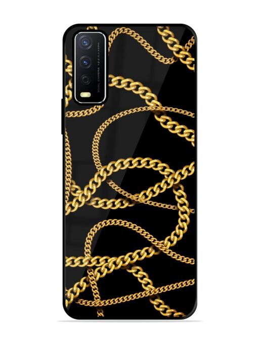 Decorative Golde Chain Glossy Metal Phone Cover for Vivo Y12S Zapvi