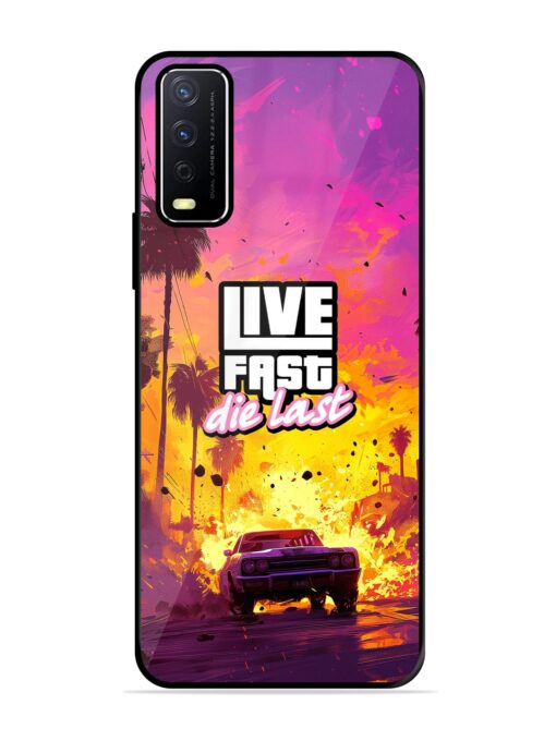 Live Fast Glossy Metal Phone Cover for Vivo Y12S Zapvi