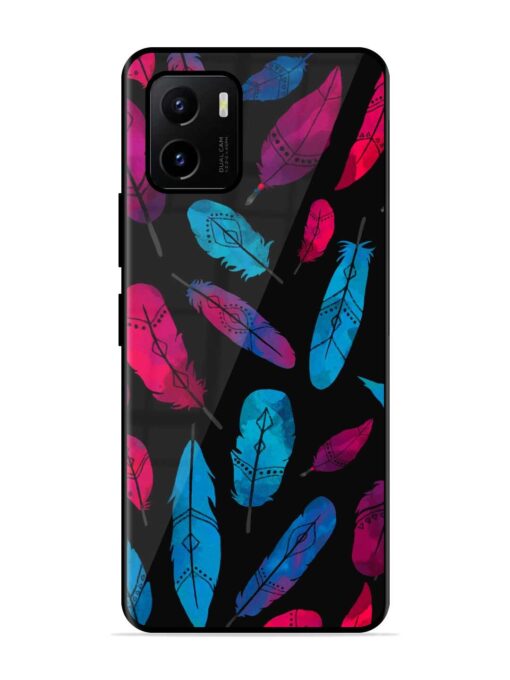 Feather Art Glossy Metal Phone Cover for Vivo Y15S Zapvi