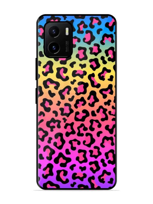 Neon Rainbow Colored Glossy Metal Phone Cover for Vivo Y15S Zapvi