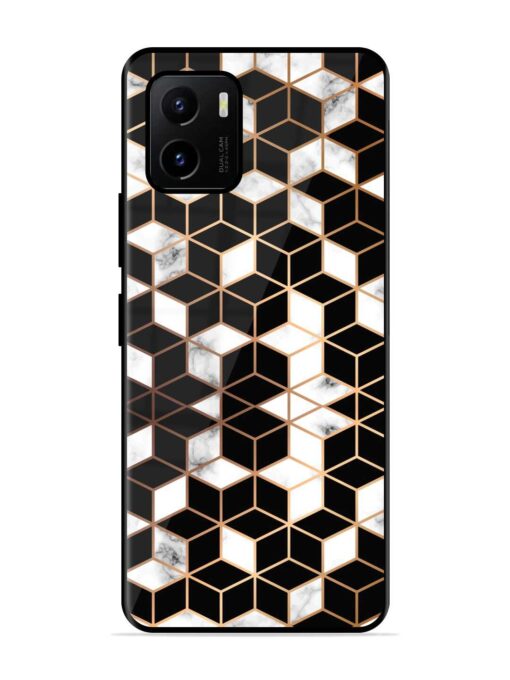 Vector Marble Texture Glossy Metal Phone Cover for Vivo Y15S Zapvi