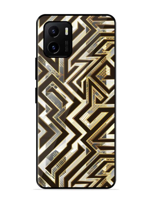 Technology Geometric Seamless Glossy Metal Phone Cover for Vivo Y15S Zapvi