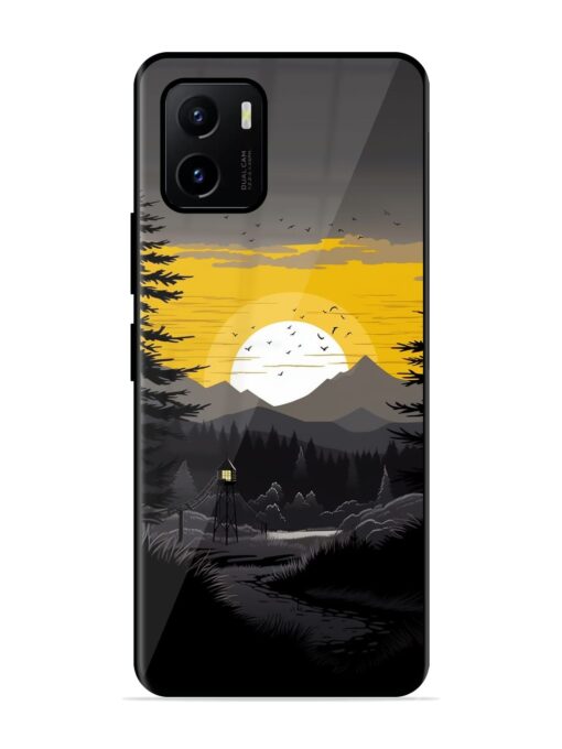 Sunset Vector Glossy Metal Phone Cover for Vivo Y15S Zapvi