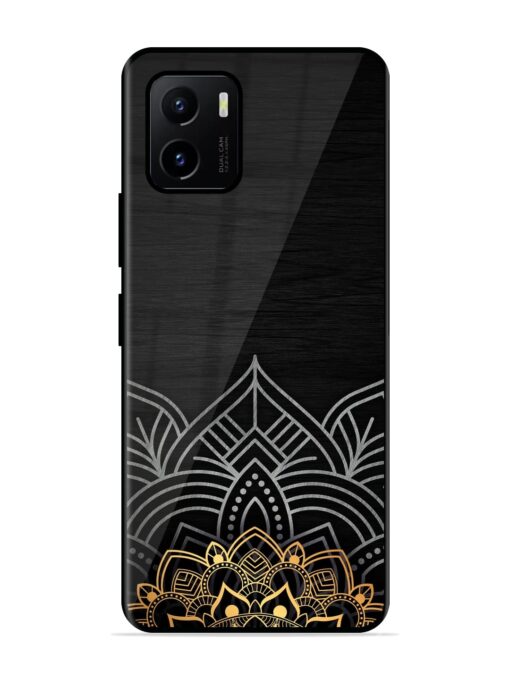 Decorative Golden Pattern Glossy Metal Phone Cover for Vivo Y15S Zapvi