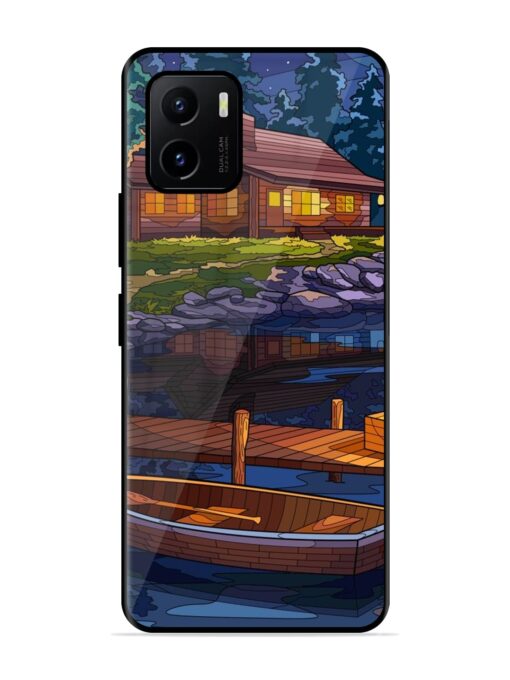 Village Night Scene Glossy Metal Phone Cover for Vivo Y15S