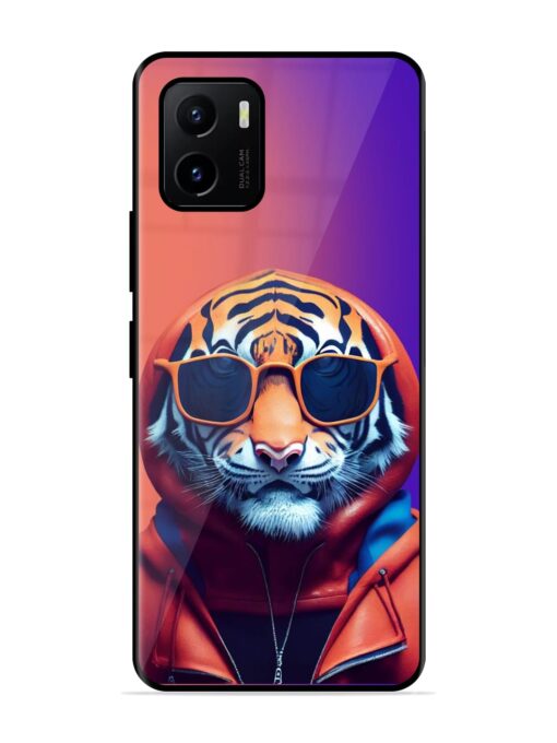 Tiger Animation Glossy Metal Phone Cover for Vivo Y15S Zapvi