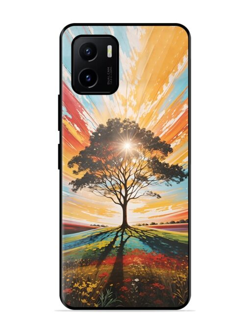 Abstract Tree Colorful Art Glossy Metal Phone Cover for Vivo Y15S Zapvi