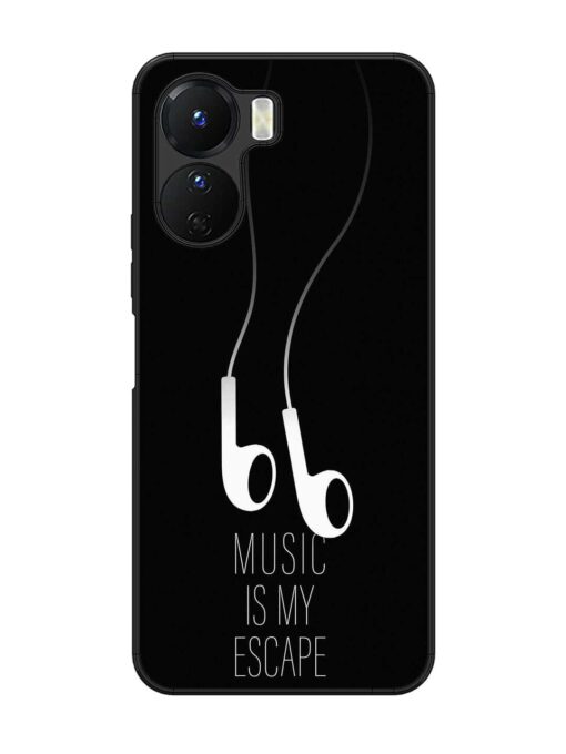 Music Is My Escape Glossy Metal Phone Cover for Vivo Y16