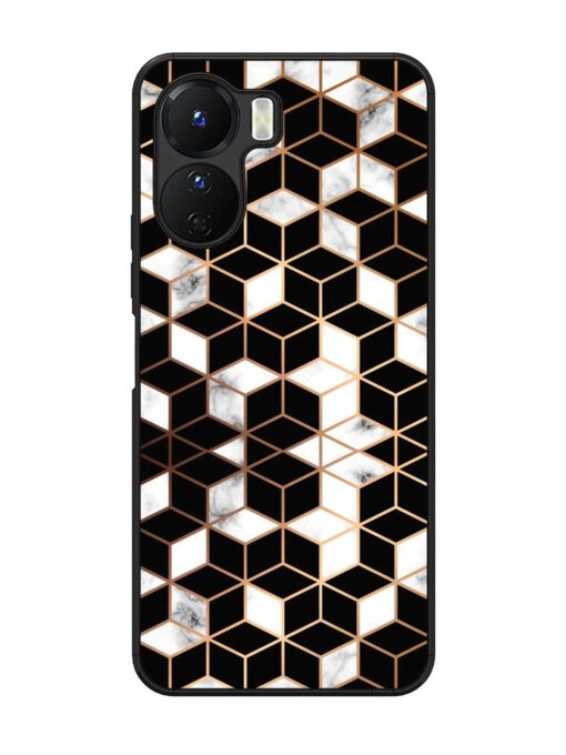 Vector Marble Texture Glossy Metal Phone Cover for Vivo Y16 Zapvi