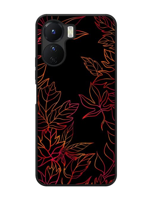 Red Floral Pattern Glossy Metal Phone Cover for Vivo Y16