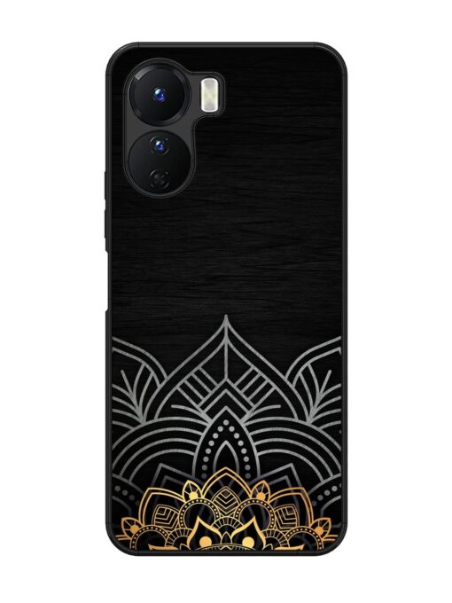 Decorative Golden Pattern Glossy Metal Phone Cover for Vivo Y16 Zapvi