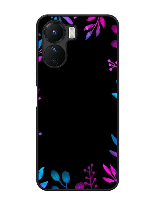 Flower Pattern Watercolor Glossy Metal Phone Cover for Vivo Y16 Zapvi