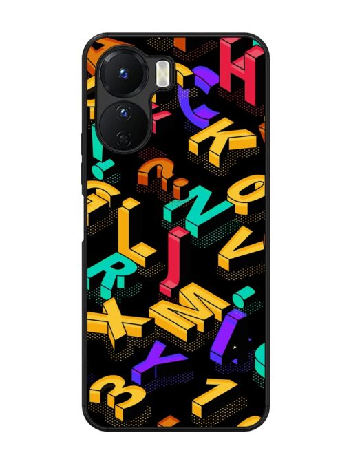 Seamless Pattern With Letters Glossy Metal Phone Cover for Vivo Y16