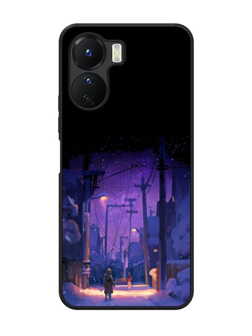 Winter Anime Art Glossy Metal Phone Cover for Vivo Y16