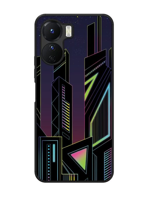 Neon Dreamscape Glossy Metal Phone Cover for Vivo Y16 Zapvi