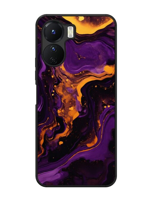 Painting Of A Purple Glossy Metal Phone Cover for Vivo Y16