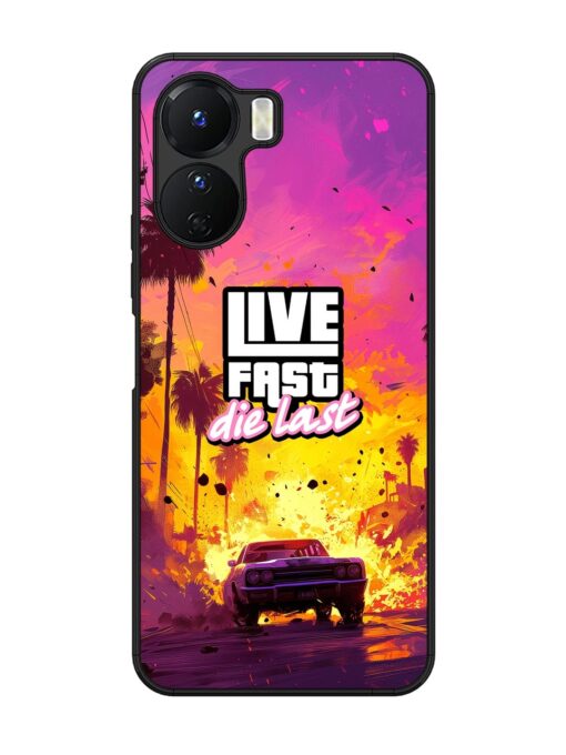 Live Fast Glossy Metal Phone Cover for Vivo Y16 Zapvi