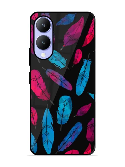 Feather Art Glossy Metal Phone Cover for Vivo Y17S