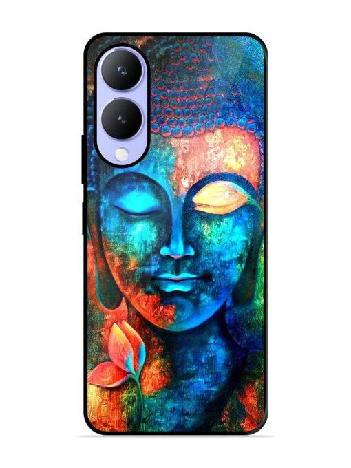 Buddha Painting Glossy Metal Phone Cover for Vivo Y17S