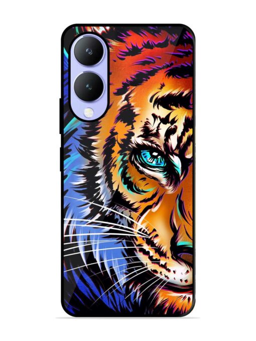 Colorful Lion Art Glossy Metal Phone Cover for Vivo Y17S