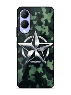 Indian Army Star Design Glossy Metal Phone Cover for Vivo Y17S