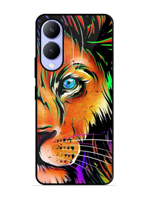 Colorful Lion Design Glossy Metal TPU Phone Cover for Vivo Y17S