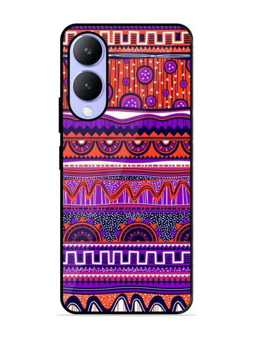 Ethnic Seamless Pattern Glossy Metal TPU Phone Cover for Vivo Y17S