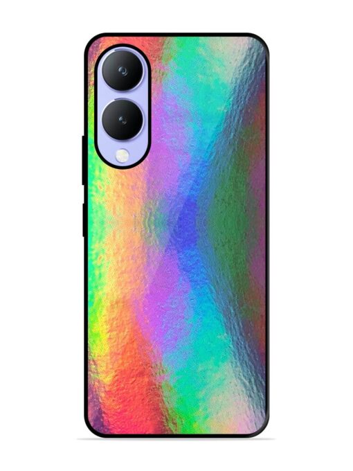 Colorful Holographic Background Glossy Metal TPU Phone Cover for Vivo Y17S