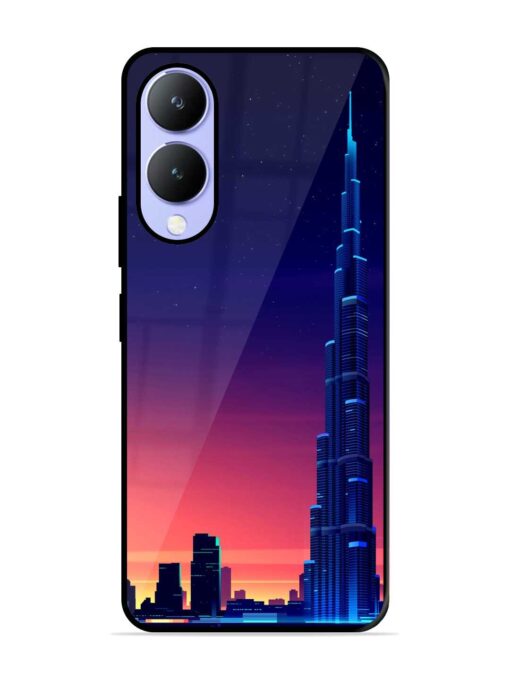 Burj Khalifa Abstract Glossy Metal Phone Cover for Vivo Y17S