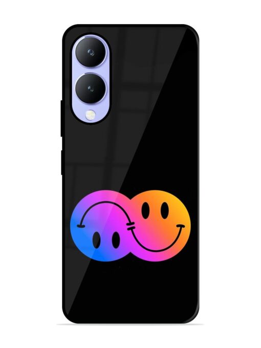 Gradient Smile Art Glossy Metal TPU Phone Cover for Vivo Y17S