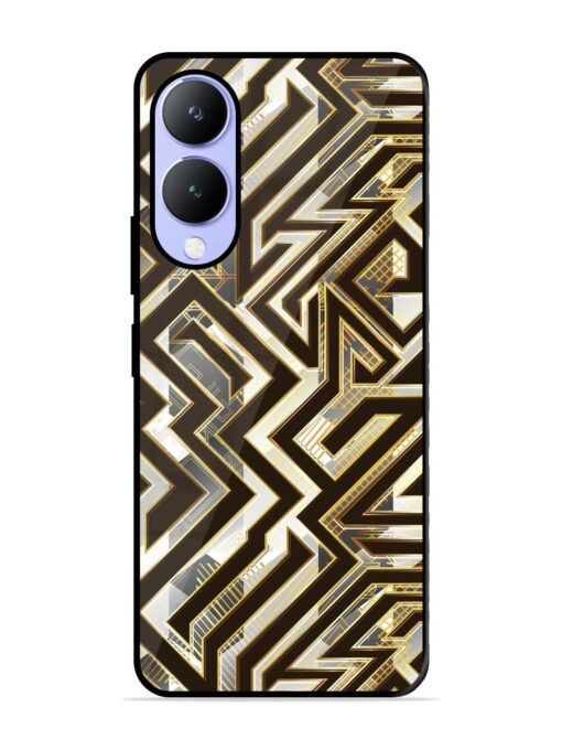 Technology Geometric Seamless Glossy Metal Phone Cover for Vivo Y17S