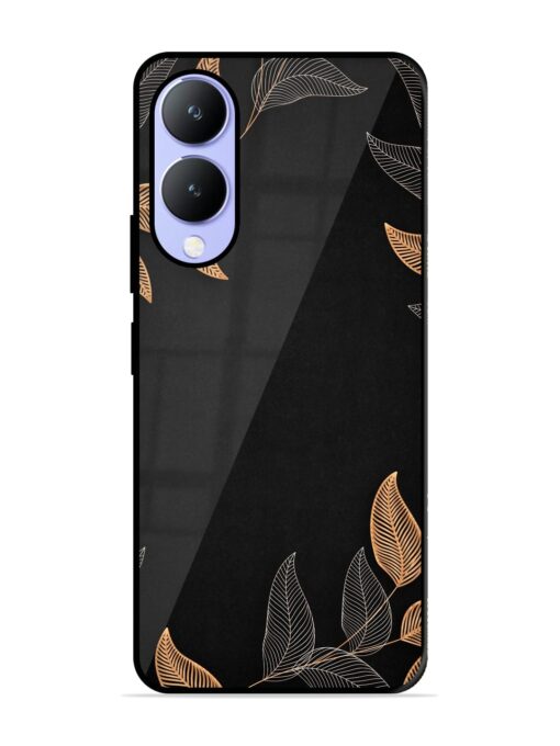 Foliage Art Glossy Metal Phone Cover for Vivo Y17S