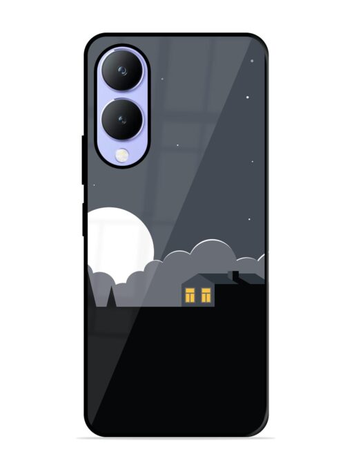 Full Moon Vector Art Glossy Metal Phone Cover for Vivo Y17S