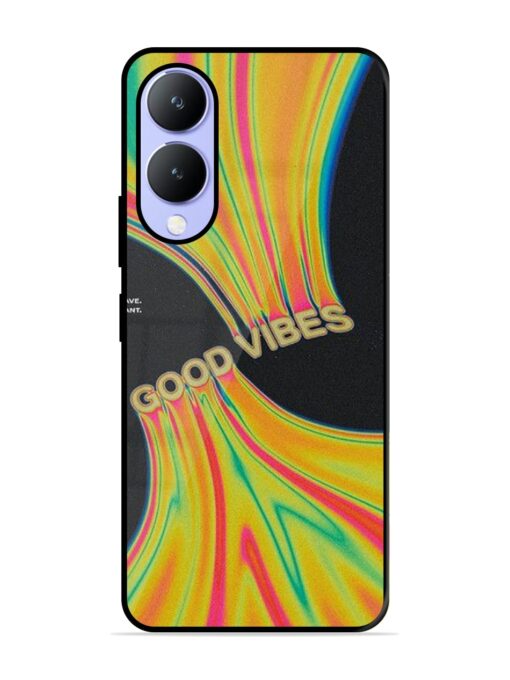 Good Vibes Glossy Metal Phone Cover for Vivo Y17S