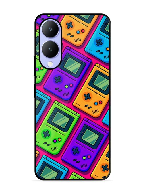 Game Seamless Pattern Glossy Metal Phone Cover for Vivo Y17S