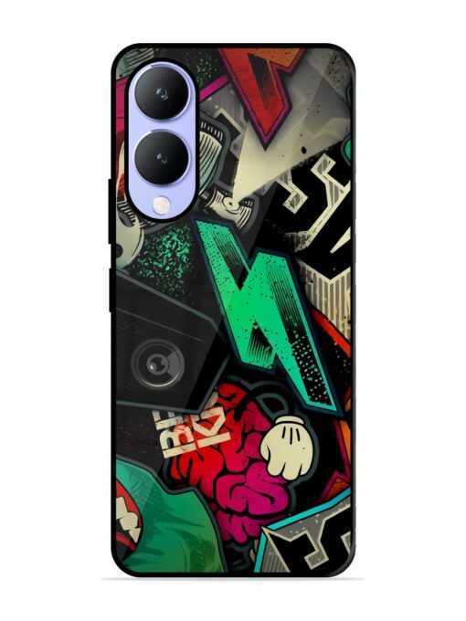 Graffiti Art Glossy Metal Phone Cover for Vivo Y17S