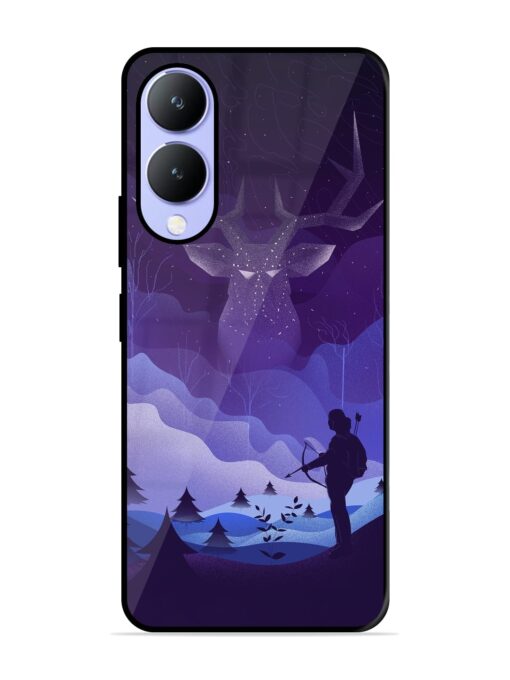 Deer Forest River Glossy Metal Phone Cover for Vivo Y17S