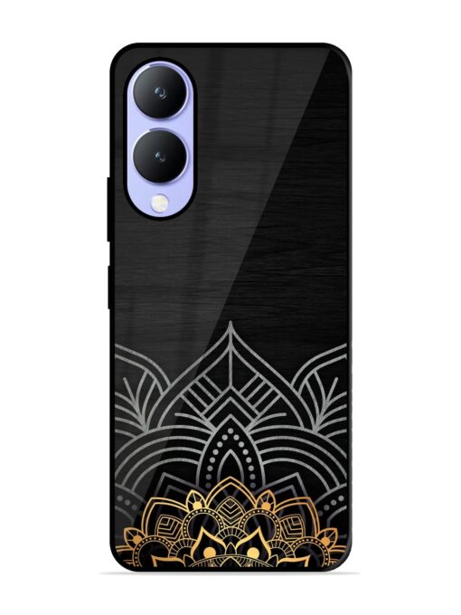 Decorative Golden Pattern Glossy Metal Phone Cover for Vivo Y17S