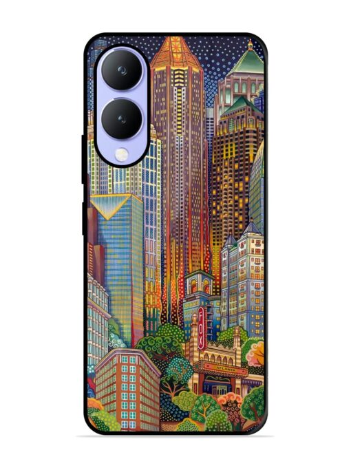 Cityscapes Art Glossy Metal Phone Cover for Vivo Y17S