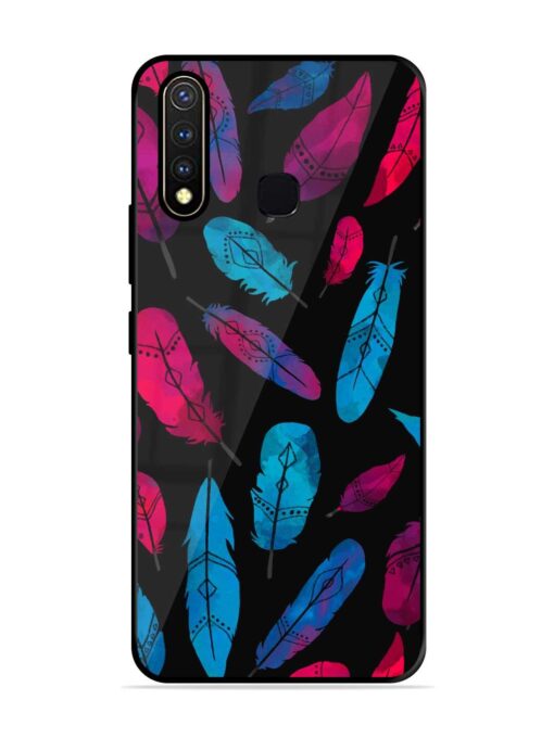 Feather Art Glossy Metal Phone Cover for Vivo Y19 Zapvi