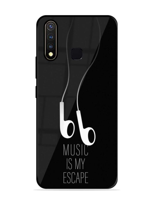 Music Is My Escape Glossy Metal Phone Cover for Vivo Y19 Zapvi