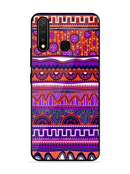 Ethnic Seamless Pattern Glossy Metal TPU Phone Cover for Vivo Y19 Zapvi