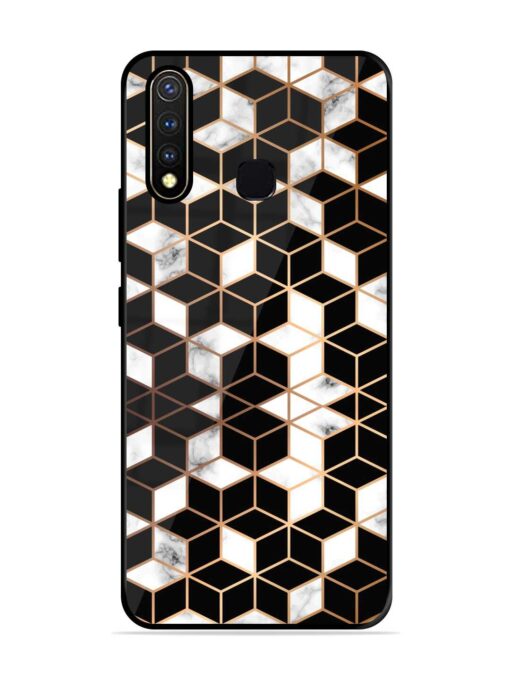 Vector Marble Texture Glossy Metal Phone Cover for Vivo Y19 Zapvi