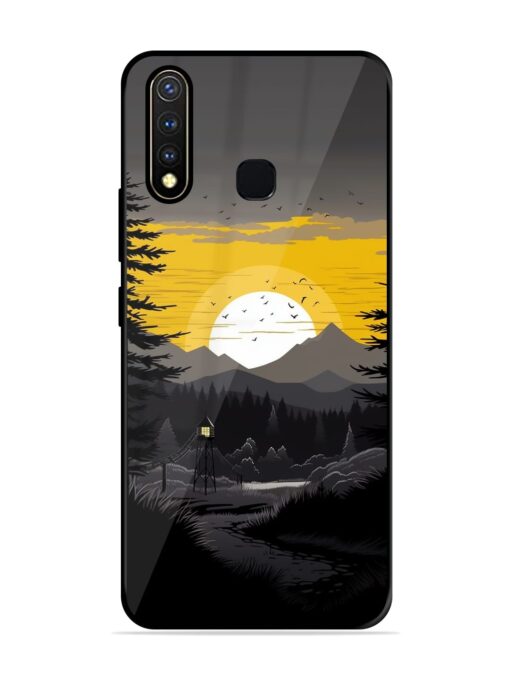 Sunset Vector Glossy Metal Phone Cover for Vivo Y19 Zapvi