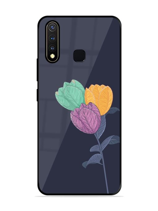 Flower Vector Glossy Metal Phone Cover for Vivo Y19 Zapvi