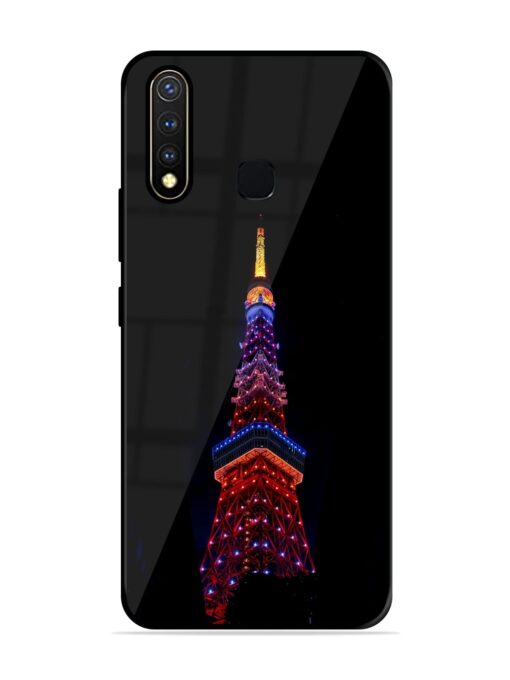 Eiffel Tower Night View Glossy Metal Phone Cover for Vivo Y19 Zapvi